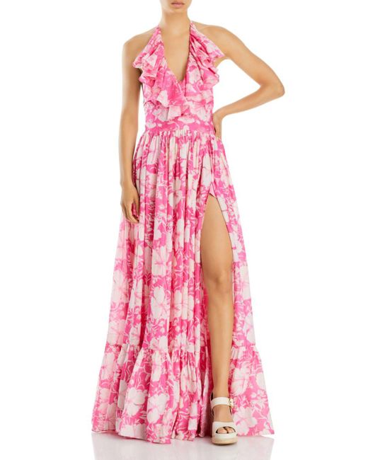 LoveShackFancy Cotton Marinette Ruffled Maxi Dress in Pink | Lyst UK