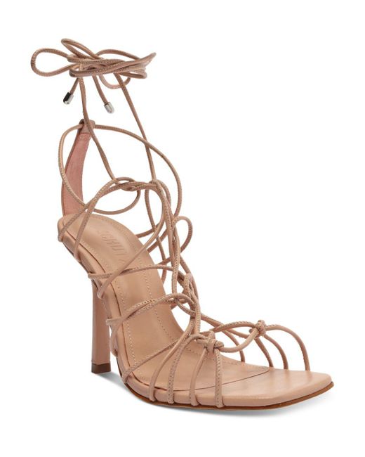 Schutz Synthetic Heyde Lace Up Cage Sandals in Pink - Lyst