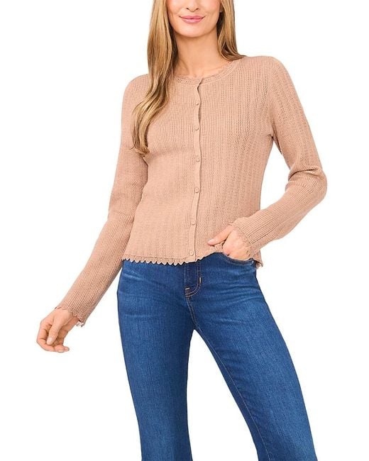 Cece Blue Button Front Sweater