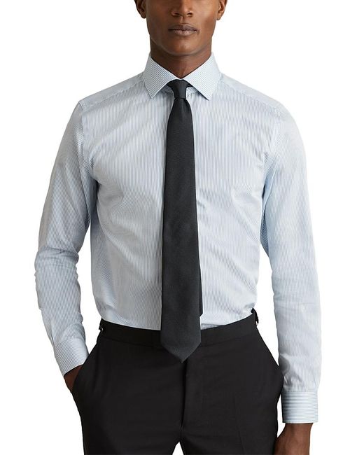 Reiss Blue Remote Bengal Long Sleeve Button Front Shirt for men