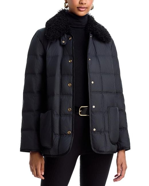 Moncler Black Cygnes Belted Down Jacket