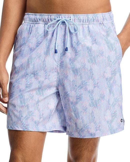 Peter Millar Blue Sunset Palms 7 Swim Trunks for men