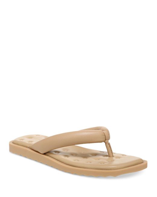 Vince Serene Slip On Thong Slide Sandals in Natural | Lyst