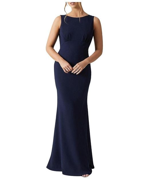 Coast Women's Blue Cowl Back Maxi Bridesmaid Dress