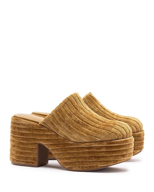Larroude Brown Miso Platform Clogs