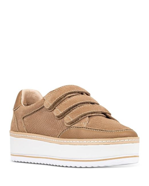 Donald J Pliner Natural Dreamboat Suede Platform Sneakers