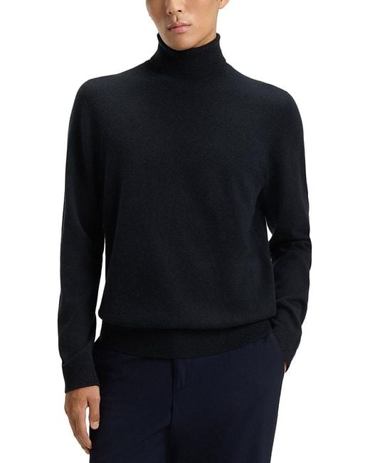Boss Blue Emio Turtleneck Cashmere Sweater for men