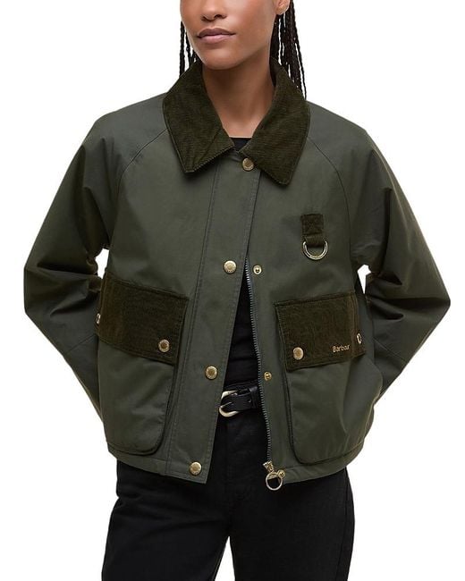 Barbour Green Phoebe Crop Jacket