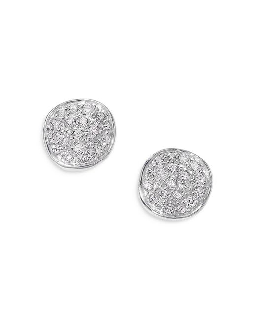 Ippolita Metallic Sterling Silver Stardust Diamond Mini Flower Stud Earrings