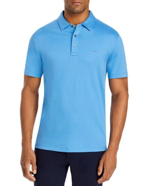 Michael Kors Cotton Sleek Logo Polo in Blue for Men | Lyst