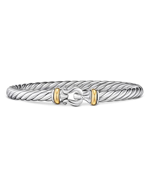 David Yurman White Cable Flex Buckle Bracelet