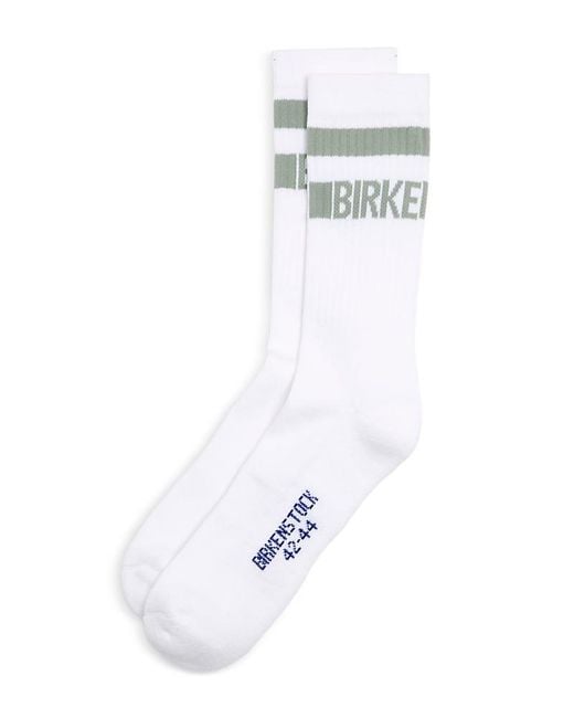 Birkenstock White Logo Crew Socks for men