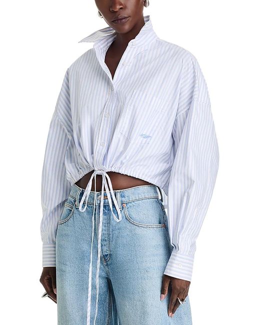 T By Alexander Wang Blue Alexanderwang. T Drawstring Hem Shirt