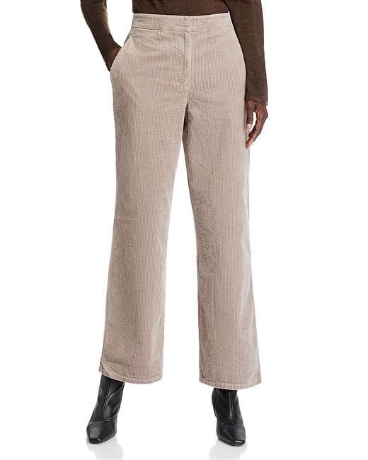 Eileen Fisher Natural Cotton Corduroy Wide Leg Pants