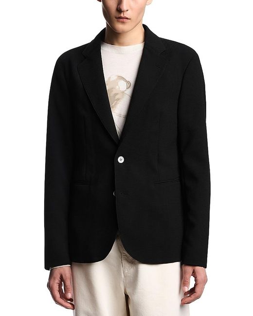 Emporio Armani Black Regular Fit 3D Crepe Jersey Blazer for men