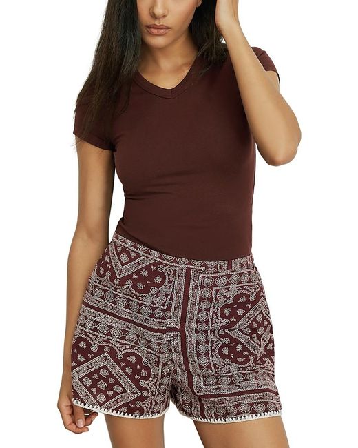 Veronica Beard Brown Devin V Neck Tee