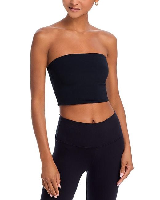 Splits59 Blue Hazel Airweight Bandeau Crop Top