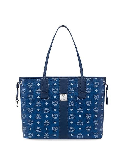 MCM Blue Liz Vi Medium Shopper Bag