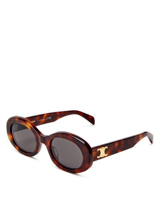 Celine Triomphe Round Sunglasses in Brown Lyst