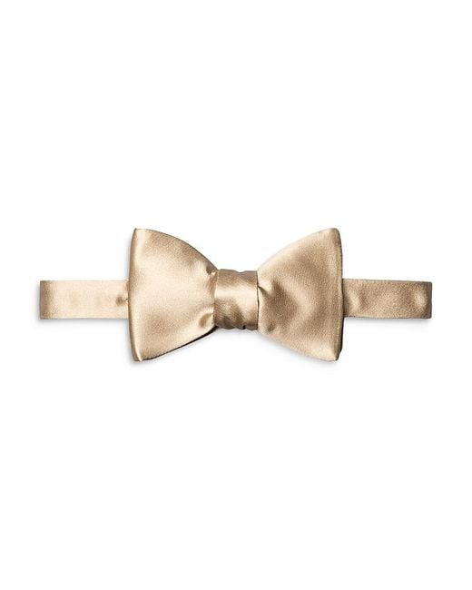 Eton of Sweden White Ready Tied Satin Silk Bow Tie for men