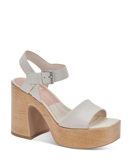 Dolce Vita Leather Wallis Platform Sandals in Ivory Leather (White) - Lyst