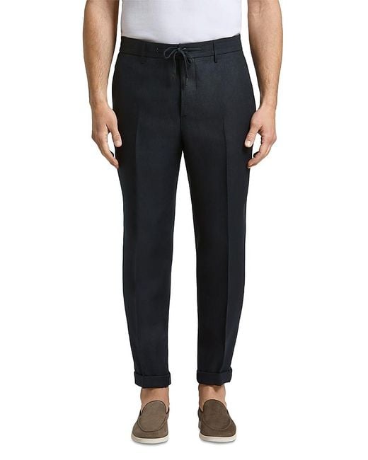 Peserico Black Drawstring Joggers for men
