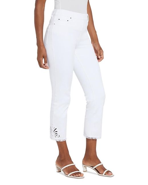 Lyssé Yori Eyelet Straight Denim Leggings in White Lyst UK