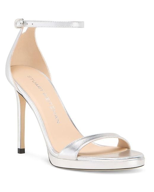 Stuart Weitzman White Nudist Platform High Heel Sandals
