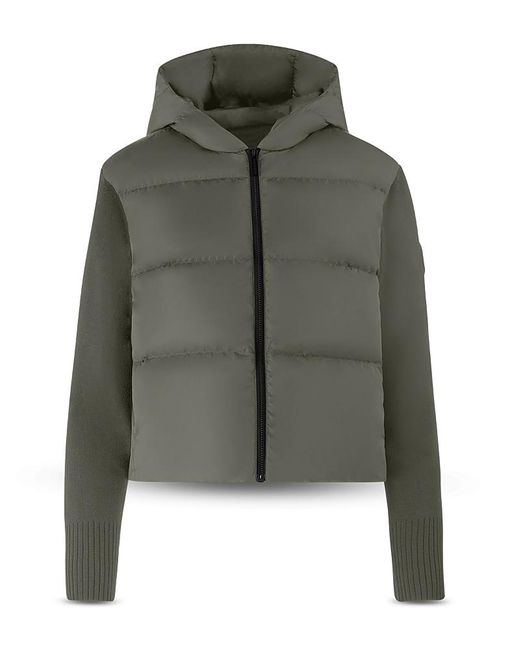 Canada Goose Green Hybridge Wide Quilt Knit Hoodie