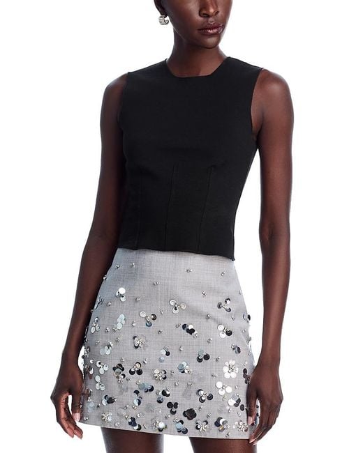 Aqua Black Ponte Top