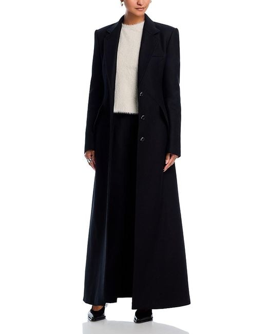 Helmut Lang Black Apex Sculpted Wool Blend Coat