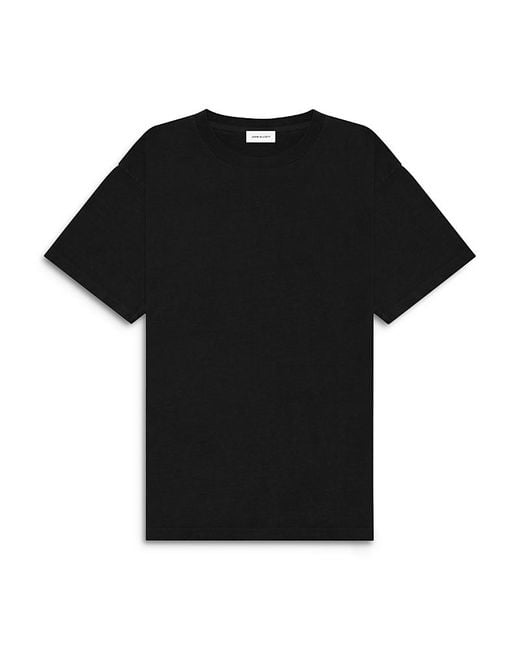John Elliott Black University Oversized Fit Solid Tee for men