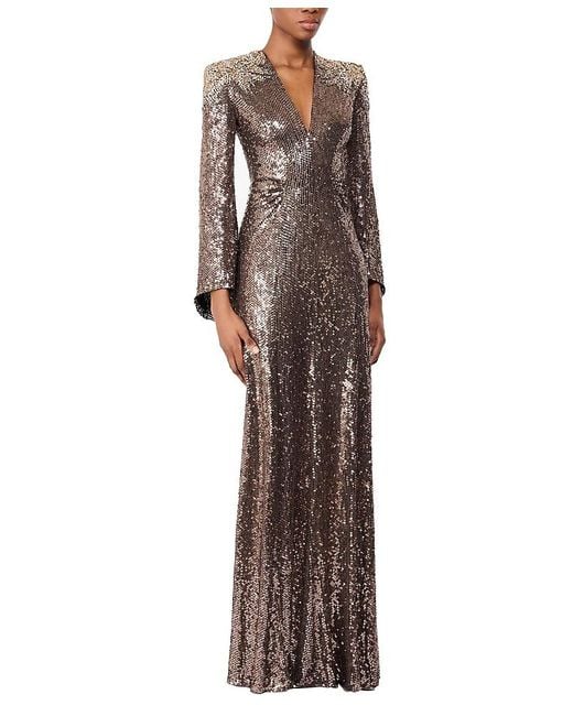 Jenny Packham Brown Zinnia Embellished Gown