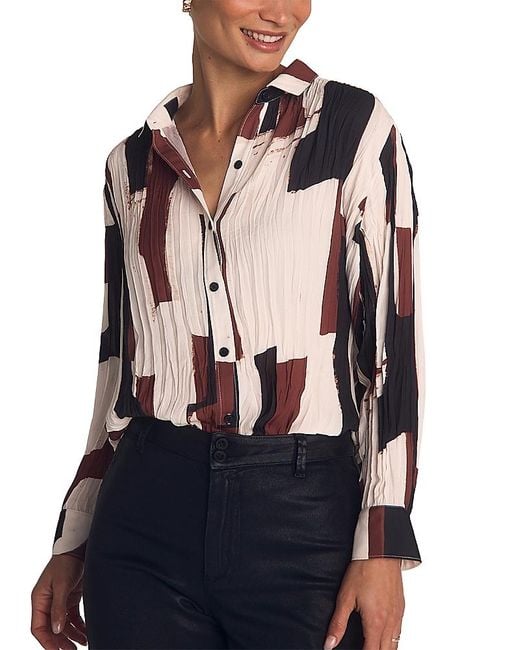 Bella Dahl Black Pleated Button Down Shirt