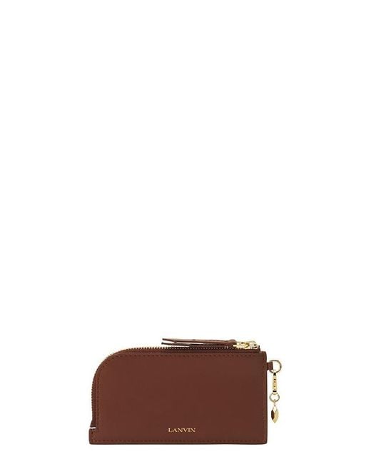 Lanvin Brown Catch By Leather Cardholder
