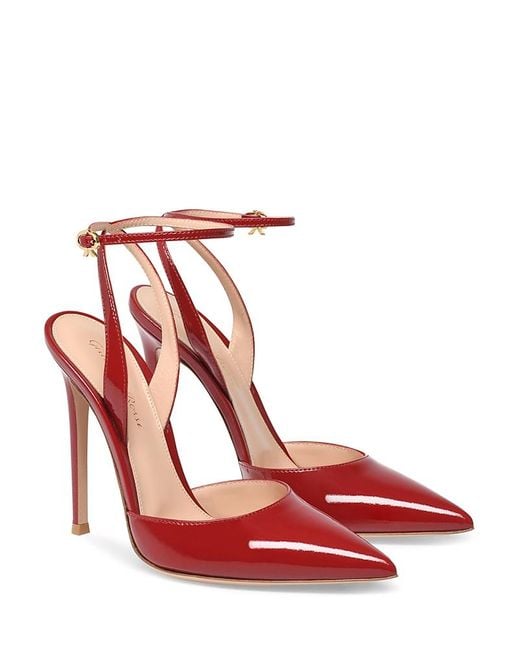 Gianvito Rossi Red Cara Ankle Pump