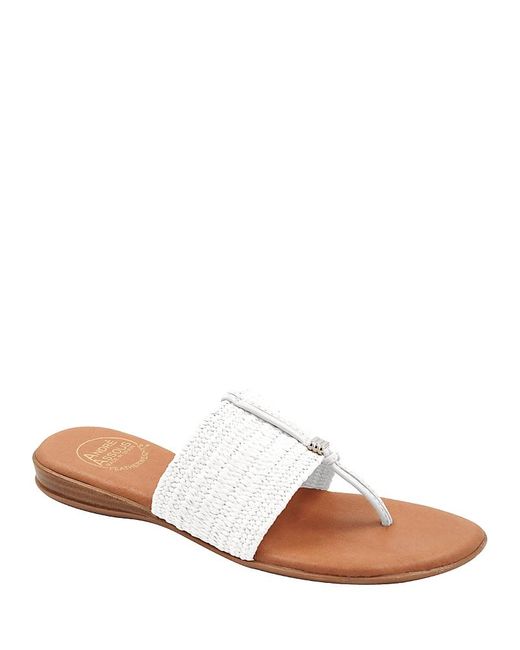 Andre Assous Brown Nice Slip On Woven Slide Thong Sandals