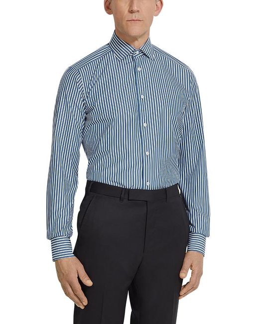 Zegna Blue Centoventimila Button Front Shirt for men