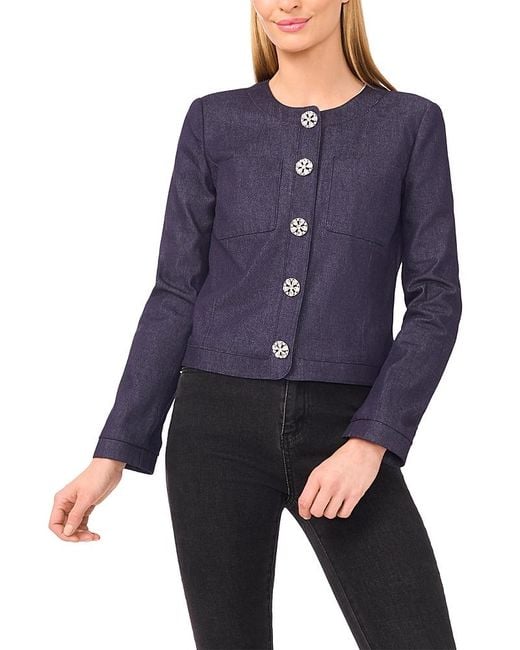 Cece Blue Cropped Jacket