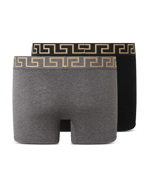Versace Gray Trunks, Pack Of 2 for men