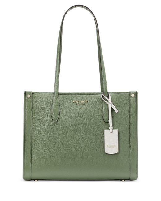 Kate Spade Market Medium Pebbled Leather Tote in Green | Lyst