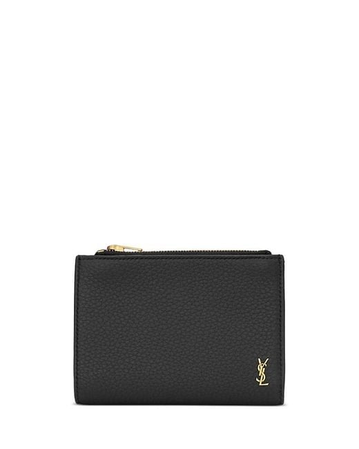 Saint Laurent Black Tiny Cassandre Bi-Fold Wallet for men