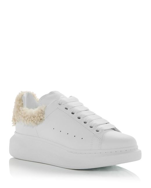 Alexander McQueen White Oversized Shearling Sneakers