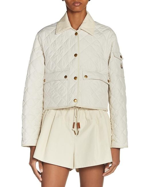 Moncler White Chitre Quilted Coat
