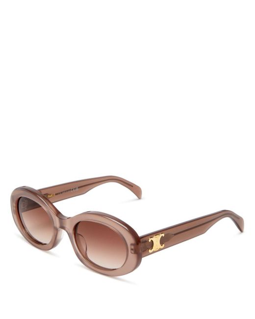 Celine Triomphe Round Sunglasses in Pink | Lyst