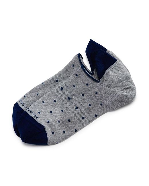 Marcoliani Blue Invsnkr Polka Dot No-Show Socks for men