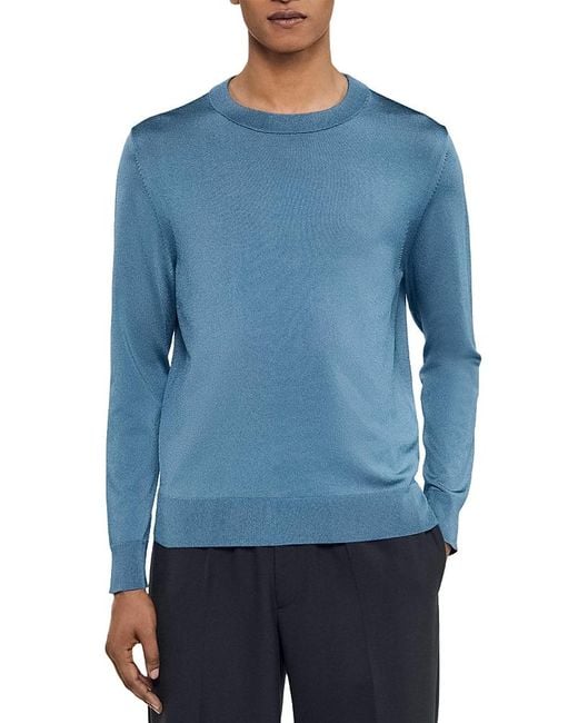 Sandro Blue Fine Knit Sweater