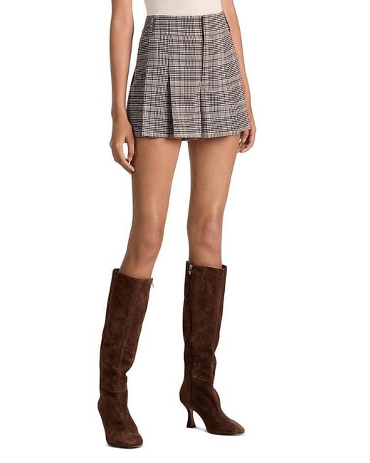 Alice + Olivia Gray Scarlet Houndstooth Flutter Shorts