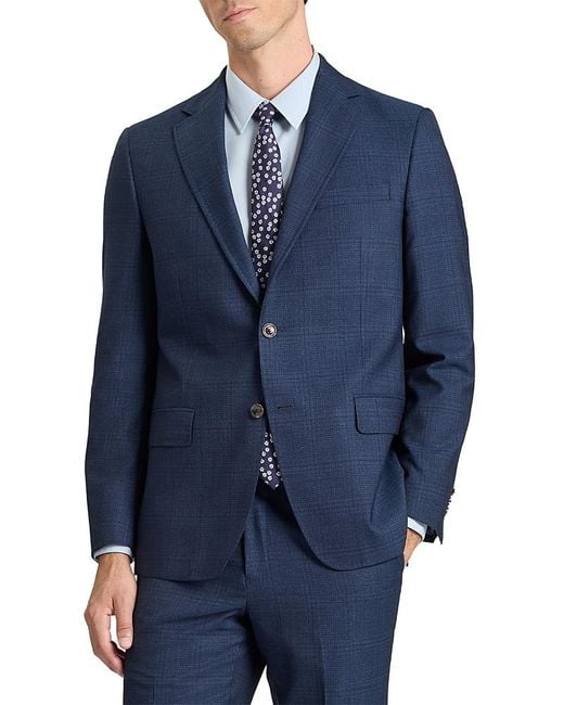 Ted Baker Blue Wright Plaid Modern Fit Suit Jacket for men