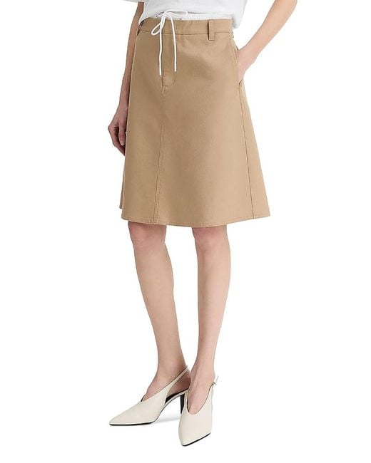 Vince Natural Mid Rise Double Waist Skirt